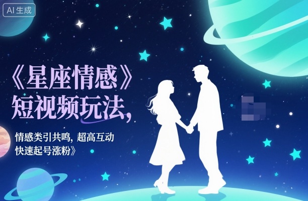星座情感短视频玩法，情感类引共鸣，超高互动，快速起号涨粉-轻创驿站