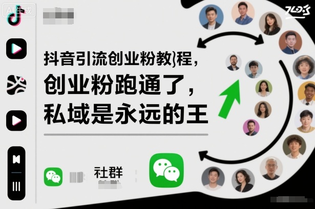 抖音引流创业粉教程，创业粉终于跑通了，私域是永远的王-轻创驿站
