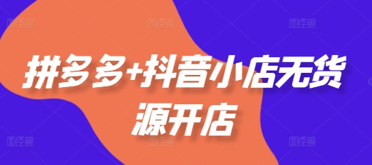 拼多多+抖音小店无货源开店，包括：选品、运营、基础、付费推广、爆款案例等(更新25年10月)-轻创驿站