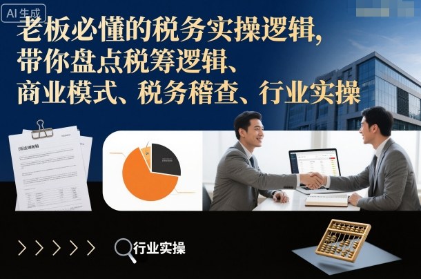 老板必懂的税务实操逻辑，带你盘点税筹逻辑、商业模式、税务稽查、行业实操-轻创驿站