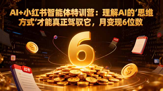 AI+小红书智能体特训营：理解AI的思维方式才能真正驾驭它，月变现6位数-轻创驿站