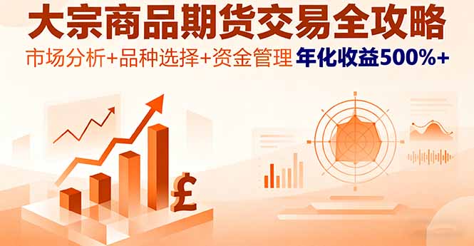 大宗商品期货交易全攻略，市场分析+品种选择+资金管理，年化收益500%+-轻创驿站