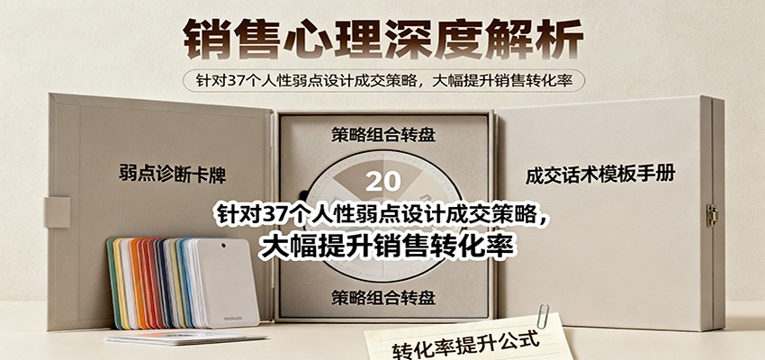 销售心理深度解析：针对37个人性弱点设计成交策略，大幅提升销售转化率！-轻创驿站
