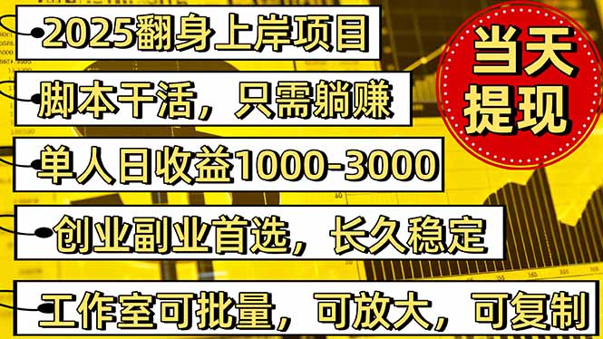 2025翻身上岸项目脚本干活，内部客户经理内部开号，单人日收益1000-300…-轻创驿站