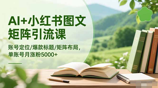 AI+小红书图文矩阵引流课：账号定位/爆款标题/矩阵布局/单账号月涨粉5000+-轻创驿站
