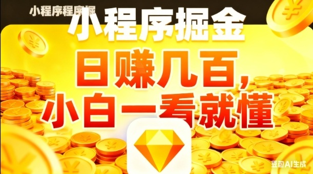 微信小程序掘金项目，日入几张，项目简单，小白一看就懂，5分钟就能学会上手操作【揭秘】-轻创驿站