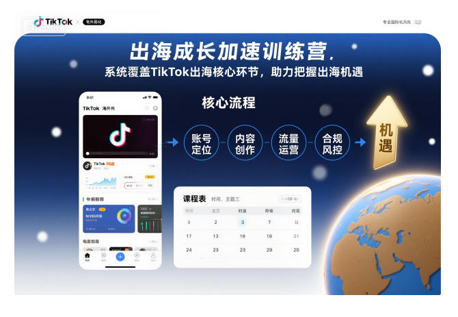 出海成长加速训练营，系统覆盖TikTok出海核心环节，助力把握出海机遇(更新)-轻创驿站