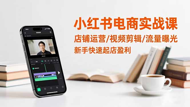 小红书电商实战课：店铺运营/视频剪辑/流量曝光，新手快速起店盈利-轻创驿站