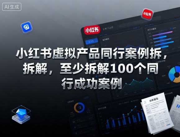 小红书虚拟产品同行案例拆解，至少拆解100个同行成功案例(更新)-轻创驿站