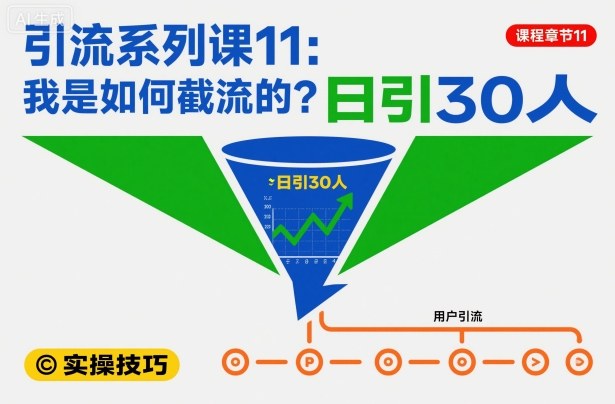 引流系列课11：我是如何截流的？日引30人【文档】-轻创驿站