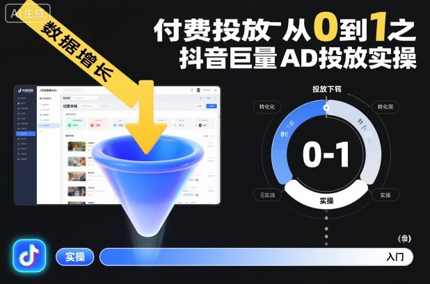 ​​‌‬‌‍⁤⁣​​⁤⁢​⁤​‍‬‬​⁤⁣‍‬⁤​⁡​⁣⁡‌‍​⁤⁣‍⁣​‌⁢⁢⁡‍⁣⁡​付费投放从0到1之抖音巨量AD投放实操-轻创驿站