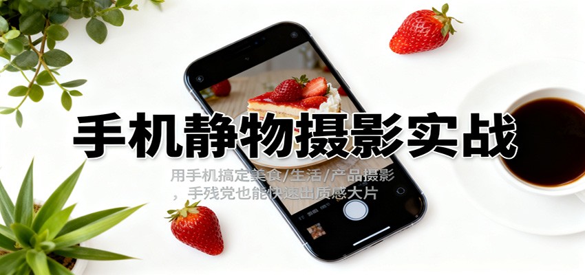手机静物摄影实战，用手机搞定美食/生活/产品摄影，手残党也能快速出质感大片-轻创驿站